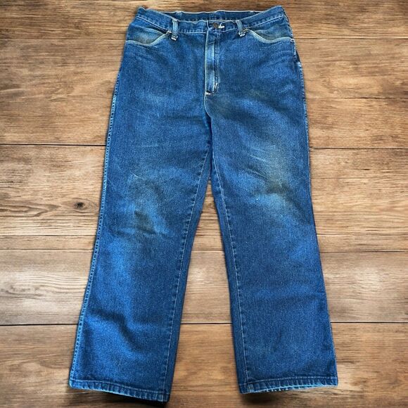 Vintage Maverick Automaticks Jeans Men’s Size 36 Long Made In USA Blue 1970s - Picture 1 of 10